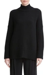 Vince Wool-cashmere Trapeze Turtleneck Sweater In Black
