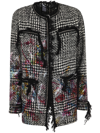 AVANT TOI COLORFUL SPLASHES PRINCE OF WALES CHECK ROUND NECK JACKET