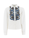 Etro Cotton Button-front Shirt With Embroidered Paisley Detail In White