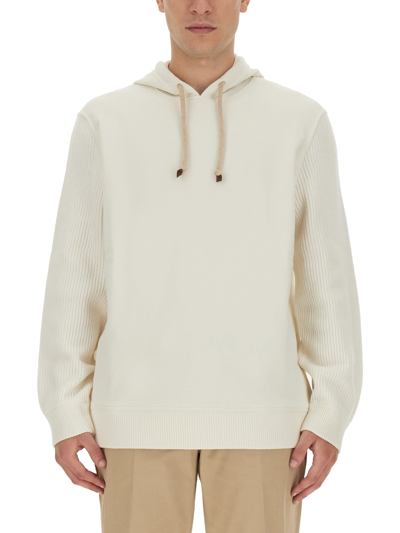 Brunello Cucinelli Cotton Hoodie In White