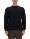 Brioni Ribbed And Braid Sweater Sweaters And Cardigans Blue In Nero