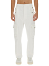 Balmain Cargo Trousers With Belt Loops And Metal Hardware In Bianco