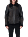 GOLDEN GOOSE SHEARLING AND LEATHER JACKET