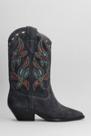 ISABEL MARANT DUERTO TEXAN BOOTS IN BLACK SUEDE