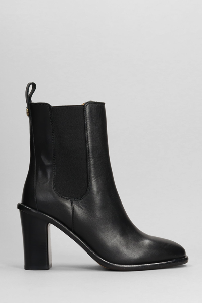 Isabel Marant Gyllya High Heels Ankle Boots In Black Leather