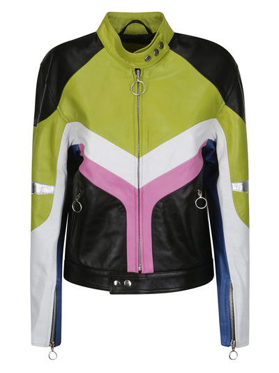 Marques' Almeida Color-block Leather Jacket In Multicolour