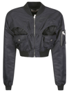 Coperni Cropped Cutout Shell Bomber Jacket In Black
