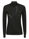 STEFANO MORTARI HIGH NECK SWEATER WITH TRANSPARENCY
