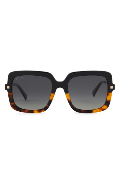 Diff Sandra 54mm Gradient Square Sunglasses In Grey/ Brown