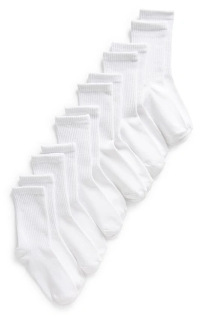 Capelli New York Kids' 6-pack Crew Socks In White