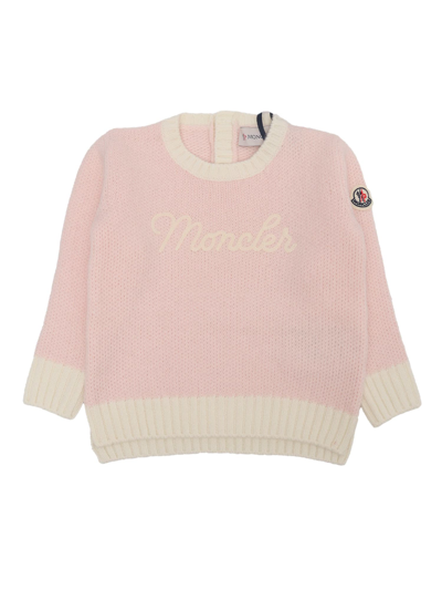 Moncler Kids' Wool Knit Jumper In Pink