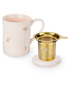 Pinky Up (accessories) Annette Honeycomb Ceramic Tea Mug & Infuser In Pink