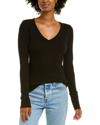 Michael Stars Logan Long Sleeve V Neck Tee In Black