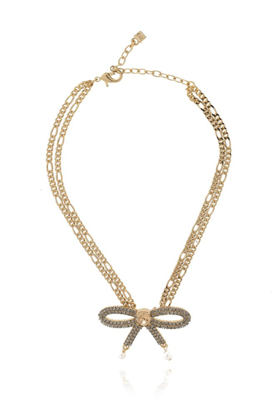 Dsquared2 Bow Curb-chain Necklace In Light Gold