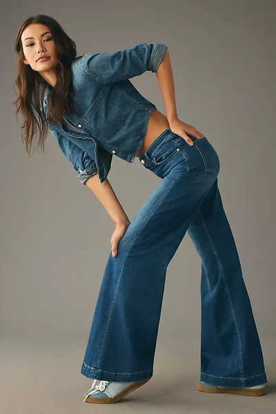 Closed Glow-up High-rise Wide-leg Jeans In Blue