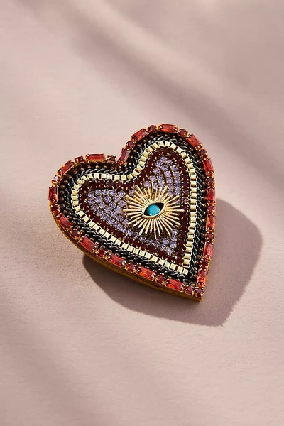 By Anthropologie Heart Eye Brooch In Gold