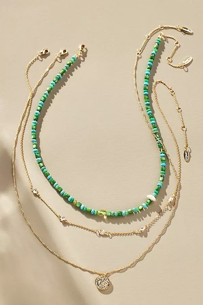 Anthropologie Shades Of Sea Triple-layer Necklace