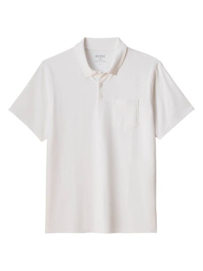 Rhone Cloud 9 Cotton Blend Regular Fit Pocket Polo Shirt In White