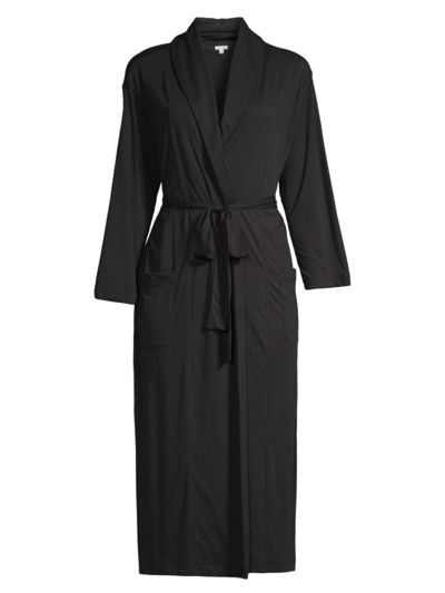 Skin Carina Maxi Dressing Gown In Black