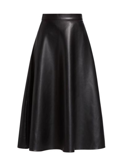 Elie Tahari Women's The Rumi Vegan Leather Midi-skirt In Noir