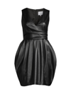 ONE33 SOCIAL WOMEN'S FAUX LEATHER FIT-&-FLARE DRESS