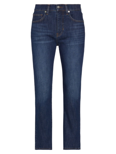 Veronica Beard Women's Carly High-rise Cropped Kick Flare Jeans In Bright Blue