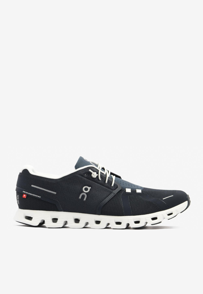 ON RUNNING CLOUD 5 LOW-TOP MESH AND LEATHER SNEAKERS