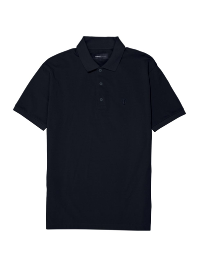 Purple Brand Cotton Blend Pique 3d Logo Regular Fit Polo Shirt In Black
