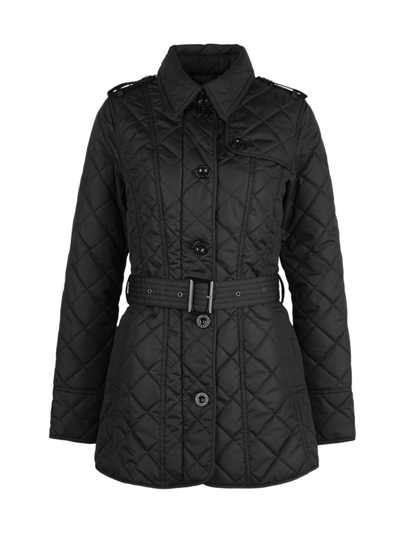 Barbour Women's Tummel Belted Quilted Jacket In Black Classic