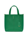 Maison De Sabre Maison De Sabré Small Leather Soft Tote In Emerald Lily