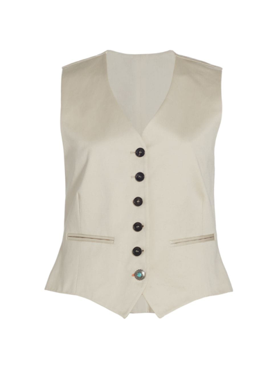Fortela Demi Cotton-twill Vest In Cream