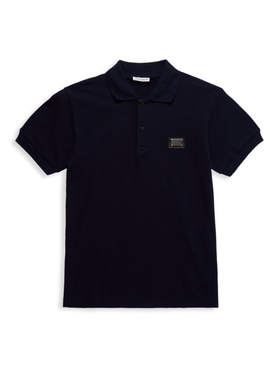 Dolce & Gabbana Kids' Little Boy's & Boy's Placard Polo Shirt In Blue