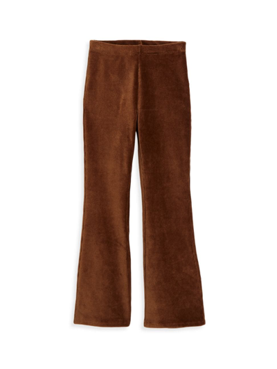 Tractr Pull-on Flare Corduroy Pants In Brown