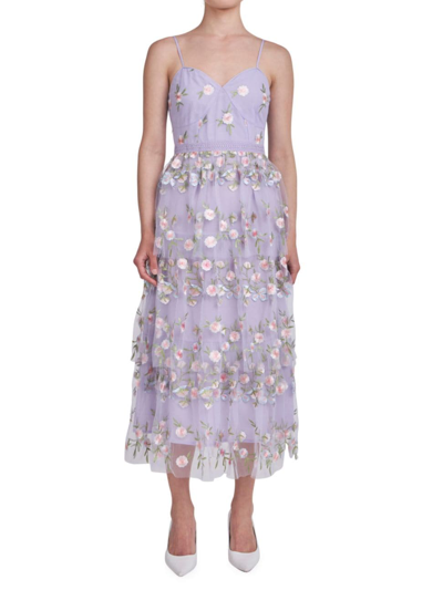 Endless Rose Women's Floral Layered Midi Dress In White