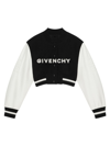 GIVENCHY WOMEN'S CROPPED VARSITY JACKET IN WOOL AND LEATHER