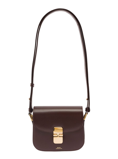 Apc Small Leather Grace Bag In Brown