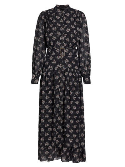 Elie Tahari The Rue Belted Floral-print Maxi Shirtdress In Alhambra Floral