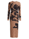JASON WU COLLECTION WOMEN'S PLEATED SHADOW-PRINTED MAXI DRESS