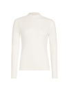 Elie Tahari Women's Novelty Ribbed Stretch Knit Mock Turtleneck Sweater In Sky White