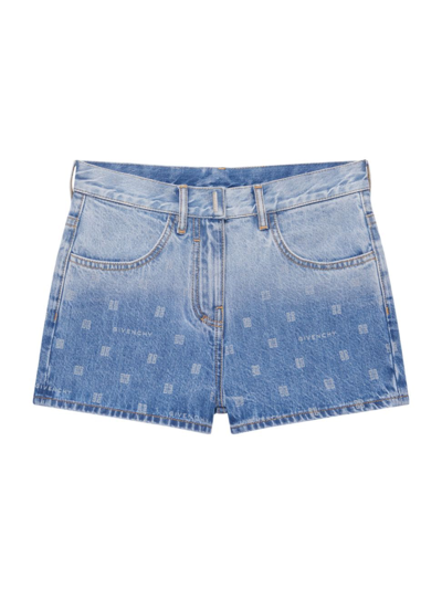 Givenchy Women's Mini Shorts In 4g Denim In Medium Blue