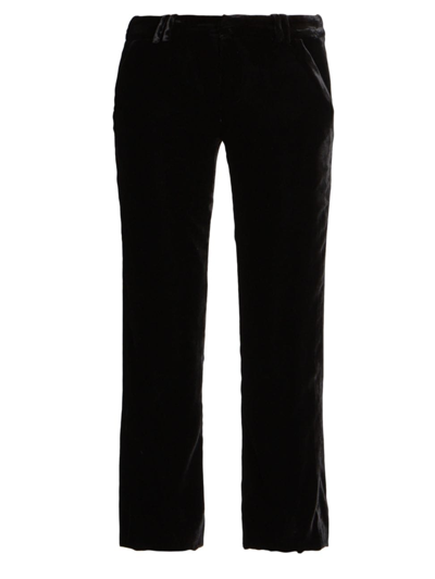 Balmain Velvet Bootcut Pants In Black