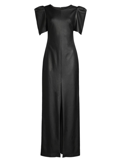 One33 Social The Toby | Black Vegan Leather Maxi Dress