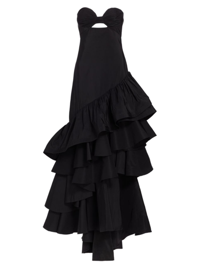 Johanna Ortiz The Art Of Life Tiered Maxi Dress In Black