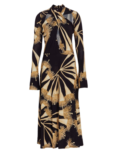 Johanna Ortiz This Is Your Moment Jersey Midi Dress In Black,beige