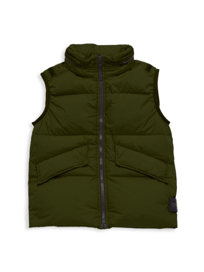 Stone Island Shadow Project Little Boy's & Boy's Down Puffer Vest In Military Green