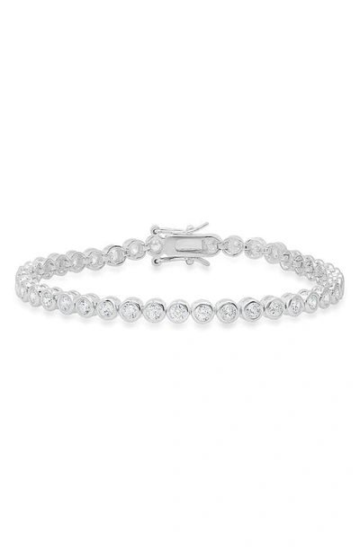 Queen Jewels Cubic Zirconia Tennis Bracelet In Silver