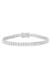 Queen Jewels Princess Cut Cubic Zirconia Tennis Bracelet In Silver