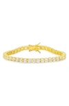 Queen Jewels Round Cut Cubic Zirconia Tennis Bracelet In Gold