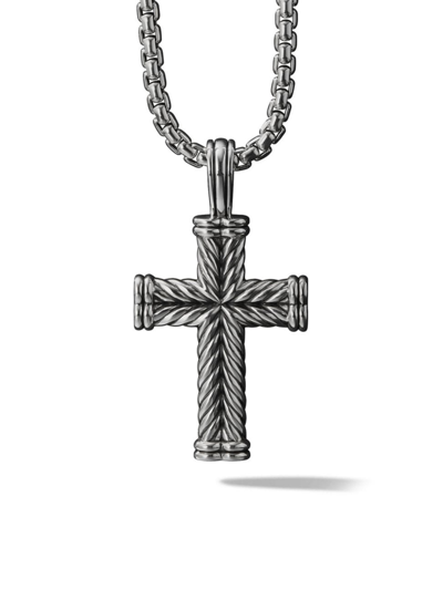 David Yurman Men's Chevron Cross Pendant In Sterling Silver