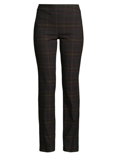 Avenue Montaigne Women's Louis Plaid Straight-leg Trousers In Black Watch